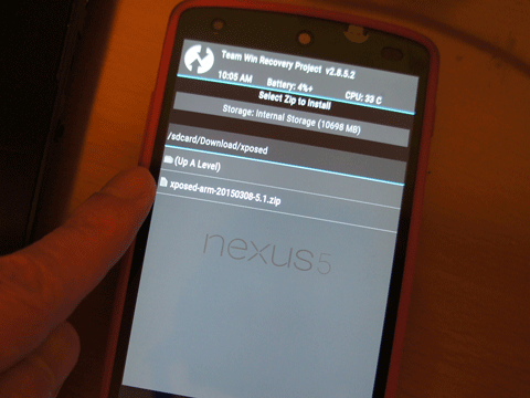 Nexus 5 Androdi 5.1 Xposed Framework をインストールする。05